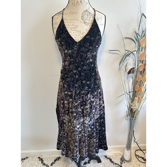 REBECCA TAYLOR‎ Floral Velvet Slip Dress 100% Exclusive Black Small RV$450 - Picture 1 of 12